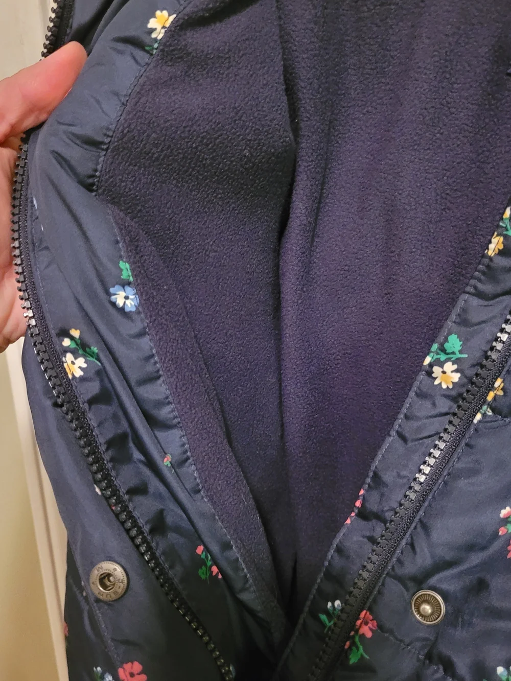 GAP Kids Navy Floral Lined Jacket XL